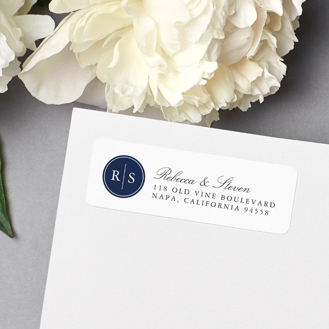 Custom Colour Monogram Return Address Return Address Label (Creator Uploaded)