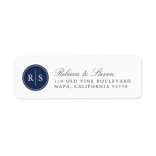 Custom Colour Monogram Return Address Return Address Label