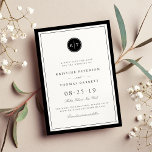 Custom Colour Monogram Save the Date Card<br><div class="desc">Customise these simple and elegant monogram save the date cards to match your colours, or choose from several presdesigned templates in popular weddings colours. Simply add your event details using the template fields provided, then click "customise it" to change colours. Shown in classic, crisp black and white. An elegant double...</div>