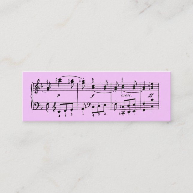Custom Colour Musical Notes Profile Card (Front)