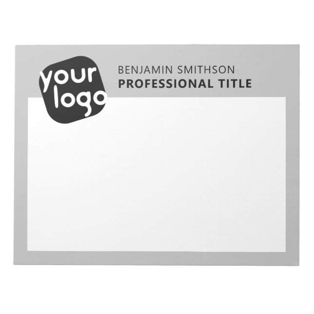 Custom Colour Name Title Add Your Logo Here Brande Notepad (Front)