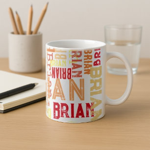 Custom Colour Names Repeated All Over Coffee Mug