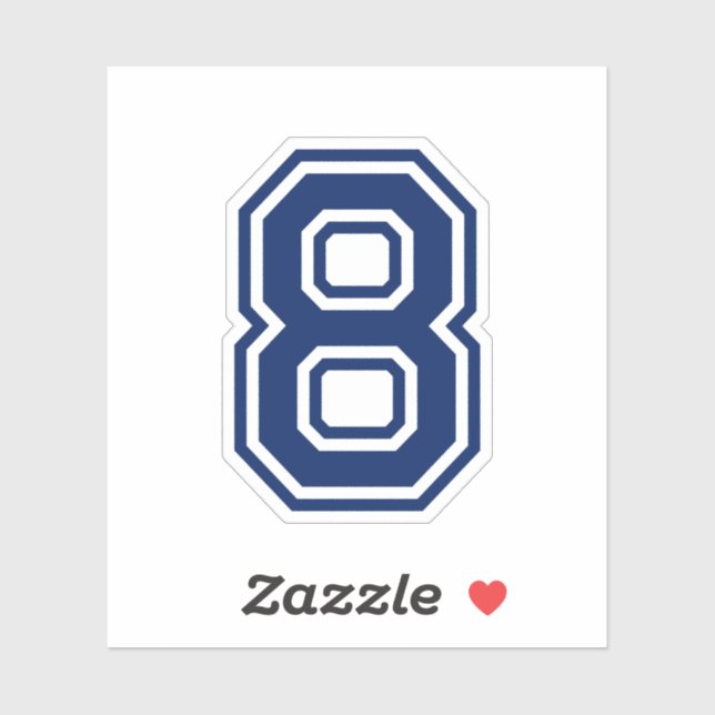 Custom colour number eight 8 sports college font (Sheet)
