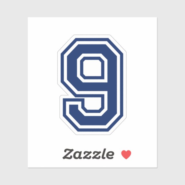 Custom colour number nine 9 sports college font (Sheet)