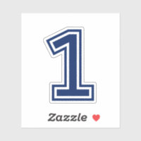 Custom colour number one 1 sporty college font
