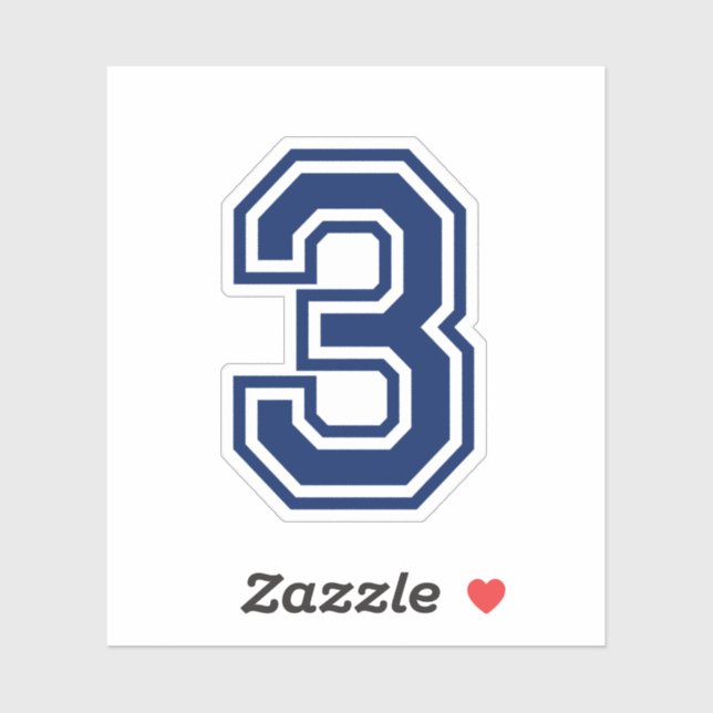 Custom colour number three 3 sporty college font (Sheet)