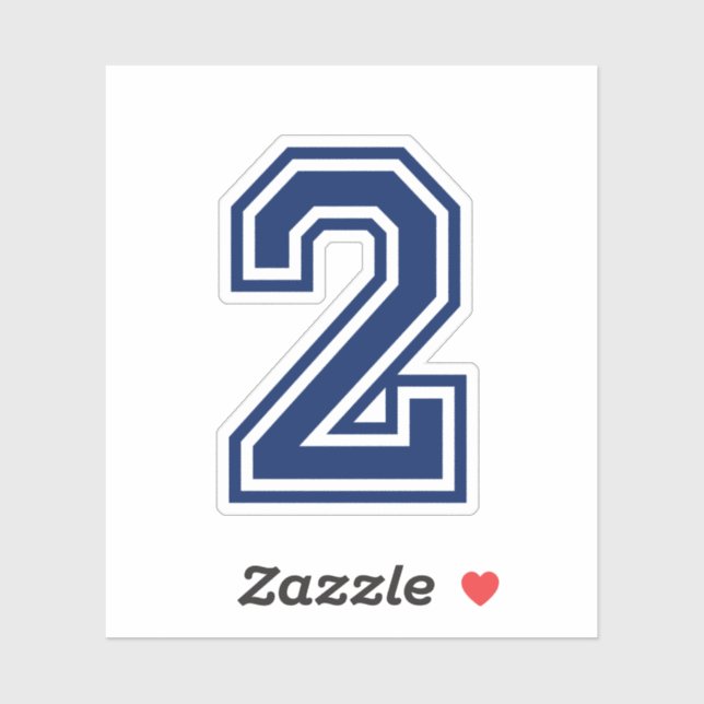 Custom colour number two 2 sporty college font (Sheet)