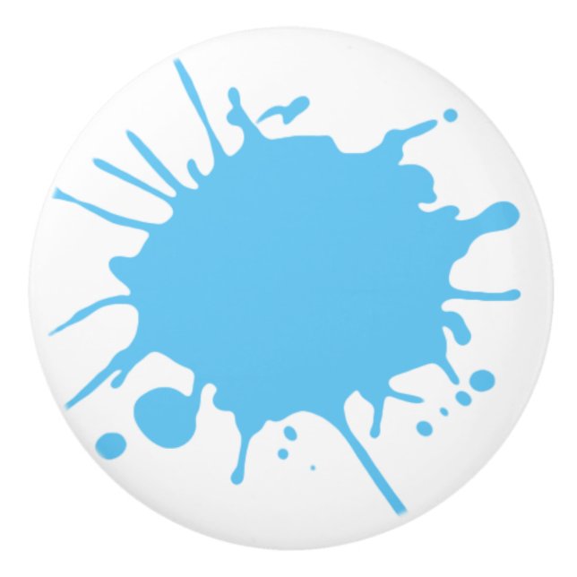 Custom Colour Paint Splash Your Choice of Colour Ceramic Knob (Front)