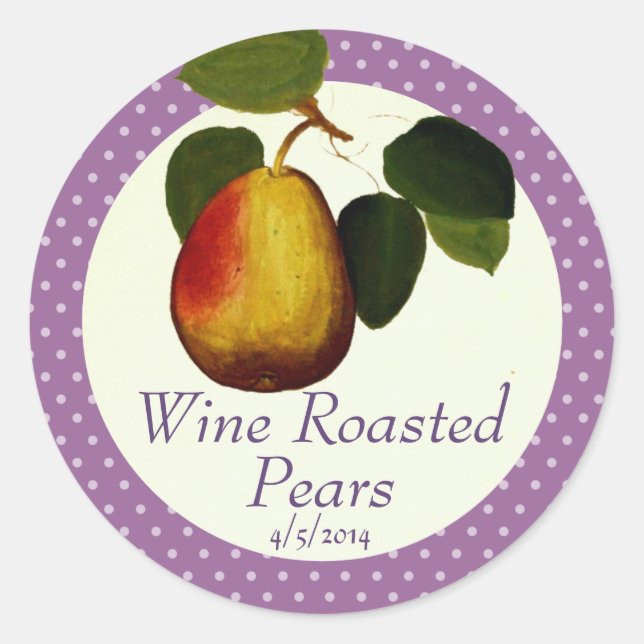 custom colour pear branch fruit canning label (Front)