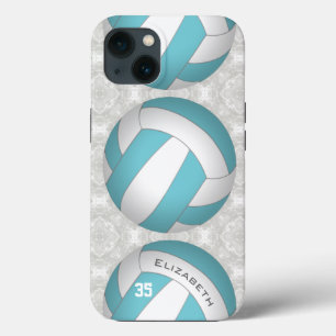 custom colour personalised girl's volleyball iPhone 13 case