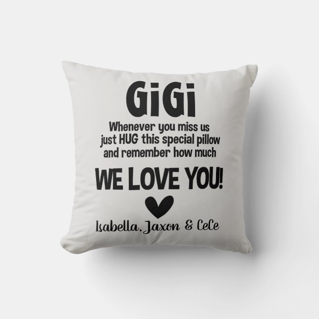 Custom Colour Personalised Grandparent Pillow (Front)