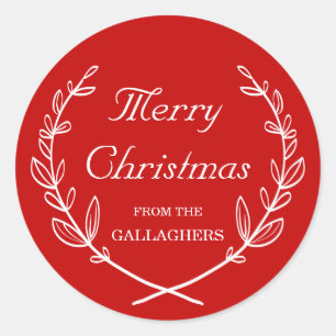 Custom Colour Personalised Laurel Holiday Sticker