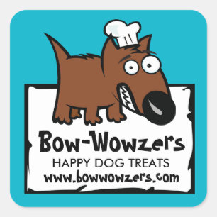 Custom colour pet food chef dog food dog treats square sticker