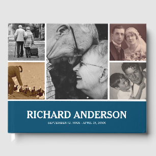 Custom Colour Photo Collage   Funeral Guest Book