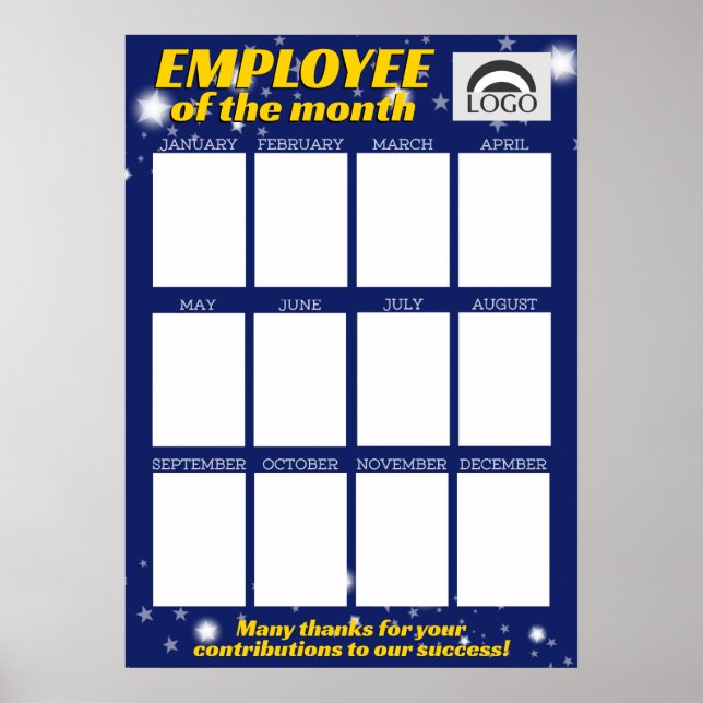 Custom colour photo employee of the month display  poster (Front)