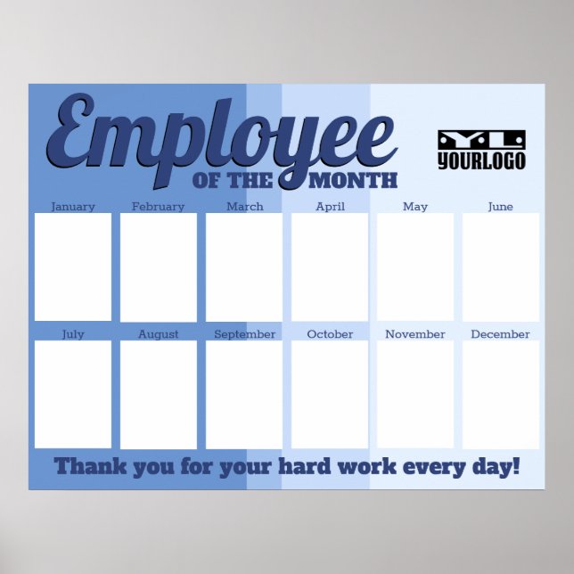 Custom colour photo employee of the month display  poster (Front)