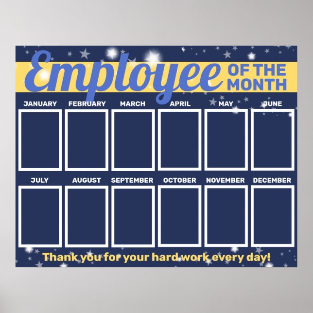Custom colour photo employee of the month display  poster (Front)