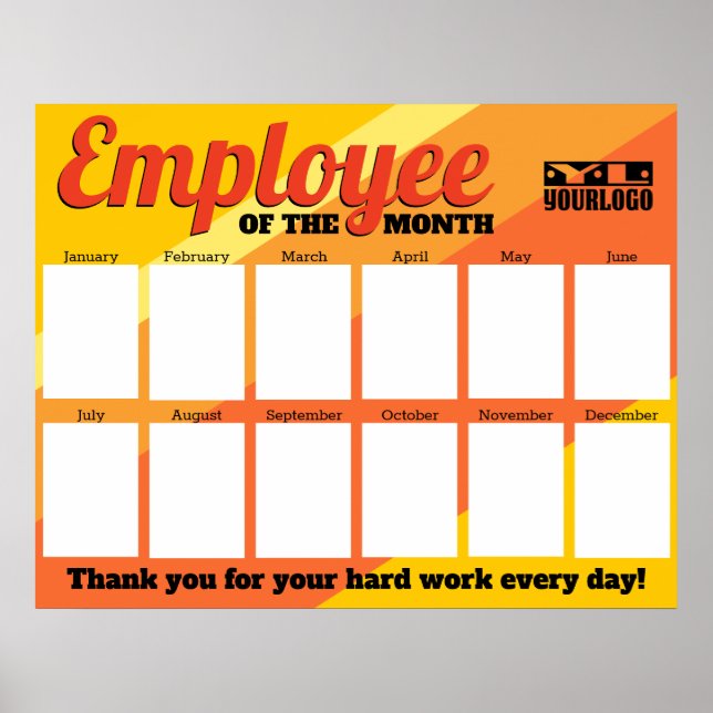 Custom colour photo employee of the month display  poster (Front)