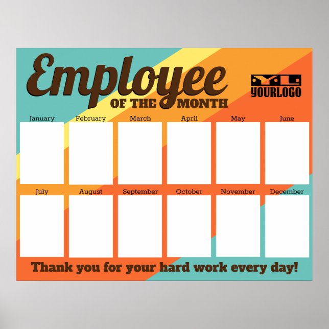 Custom colour photo employee of the month display poster (Front)