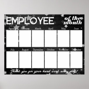 Custom colour photo employee of the month display poster