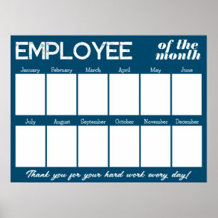 Custom colour photo employee of the month display poster