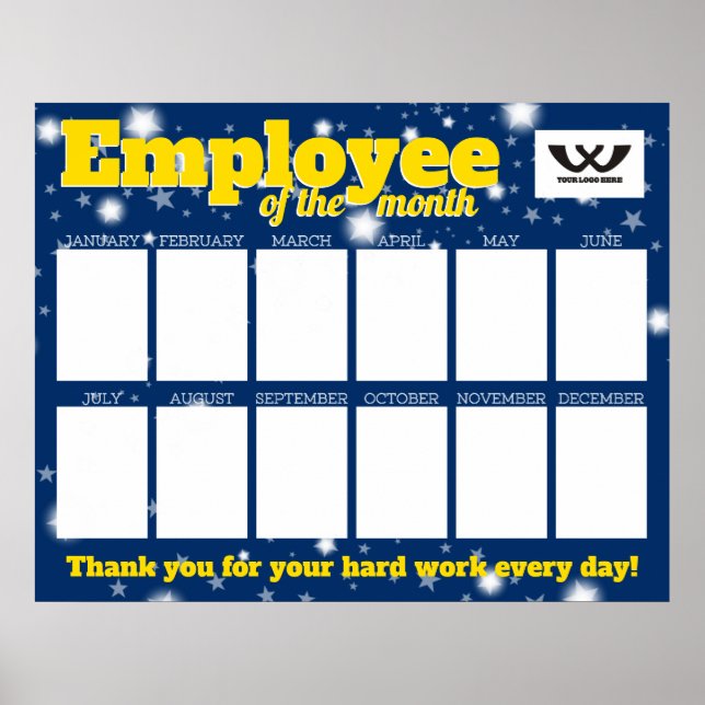 Custom colour photo employee of the month display poster (Front)
