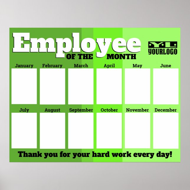 Custom colour photo employee of the month display  poster (Front)
