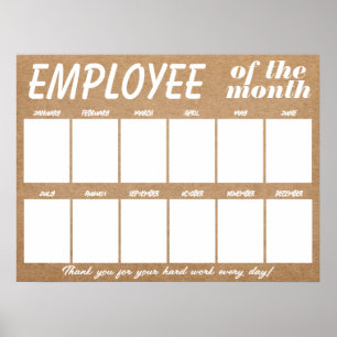 Custom colour photo employee of the month display  poster