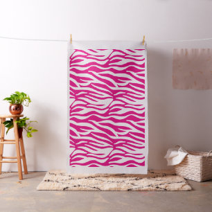 Custom Colour Pink and White Zebra Print Fabric