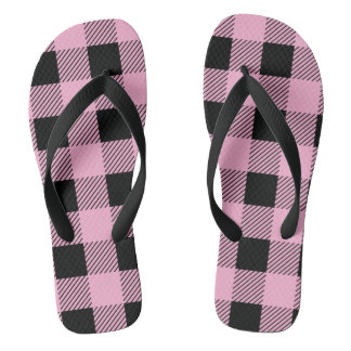 Custom Colour Plaid Pattern Thongs