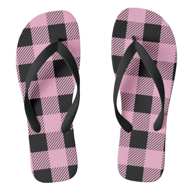 Custom Colour Plaid Pattern Thongs (Footbed)
