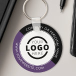 Custom Colour Promotional Business Logo Branded Key Ring<br><div class="desc">Easily personalise this coaster with your own company logo or custom image. You can change the background colour to match your logo or corporate colours. Custom branded keychains with your business logo are useful and lightweight giveaways for clients and employees while also marketing your business. No minimum order quantity. Bring...</div>