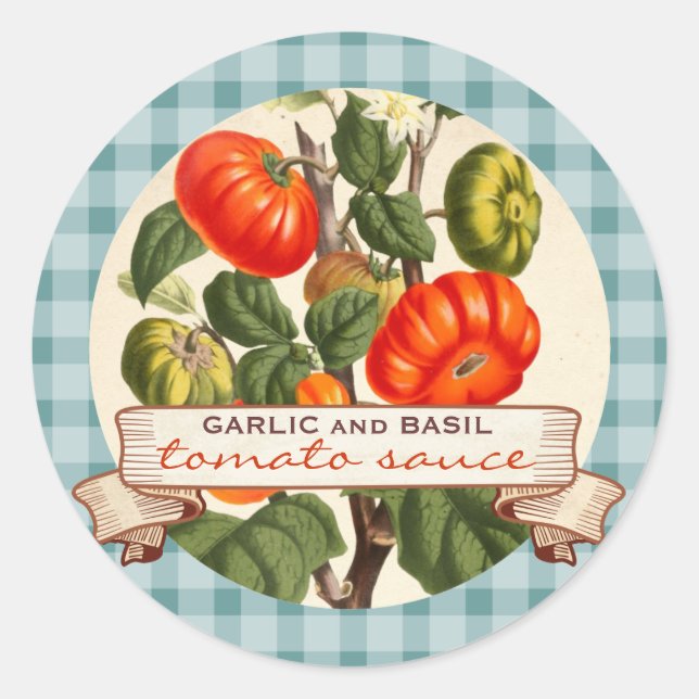 Custom colour red sauce tomato canning label (Front)