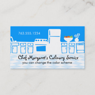 Custom colour retro kitchen cooking baking biz business card