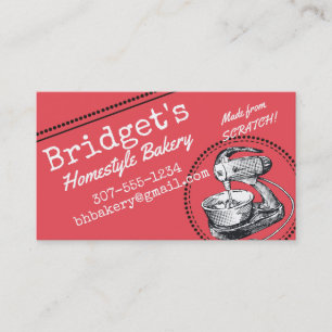 Custom colour retro stand mixer bakery culinary business card