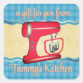Custom colour retro stand mixer baking gift label