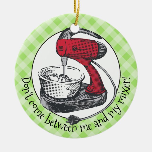 Custom colour retro stand mixer Christmas ornament (Front)