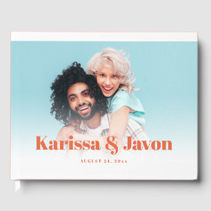 Custom Colour Retro Styled Photo Wedding Guest Boo Book