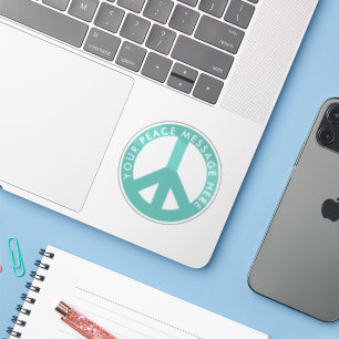 Custom colour round peace symbol vinyl stickers