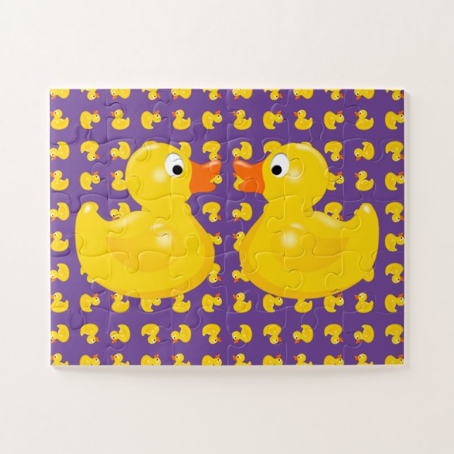 Custom Colour, Rubber Duckies Jigsaw Puzzle (Horizontal)