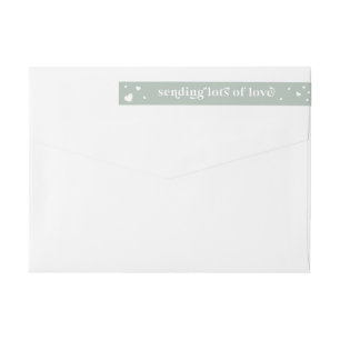 Custom Colour Sending Lots of Love Return Address Wrap Around Label