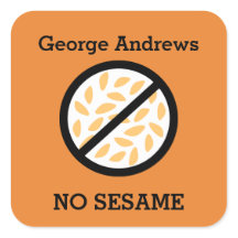 Custom Colour Sesame Allergy Personalised Kids