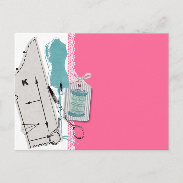 Custom colour sewing pattern dress dummy gift card (Front)