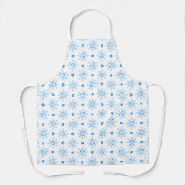 Custom Colour Simple Snowflake Pattern Apron (Front)