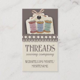 Custom colour spools of thread sewing seamstress business card