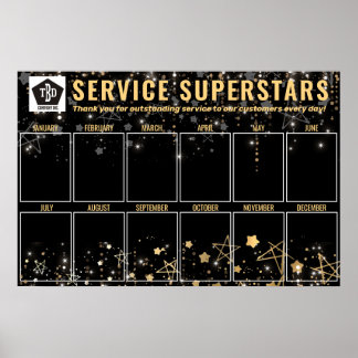 Custom colour stars photo employee of the month p poster