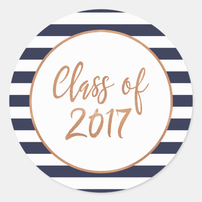 Custom Colour Stripes Class of 2017 Stickers (Front)