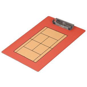 Custom colour tennis court clipboard gift for coac