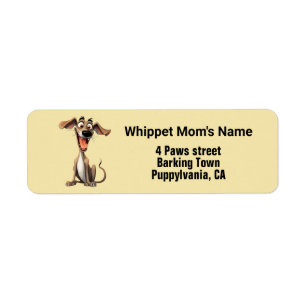 Custom colour & text, cool whippet return address label