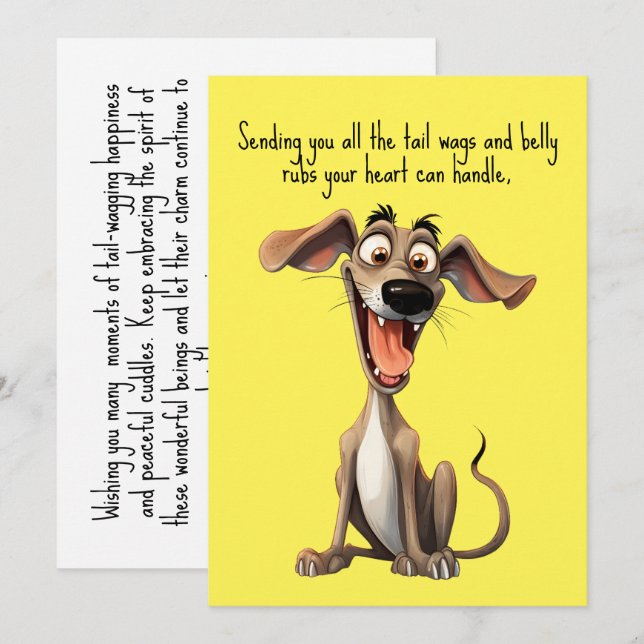 Custom colour & text, 🐶crazy 🤪 whippet holiday card (Front/Back)
